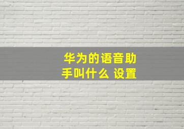 华为的语音助手叫什么 设置